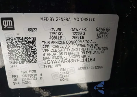 2024 Cadillac Xt4 Fwd Luxury from USA, damaged, VIN 1GYAZAR43RF114164